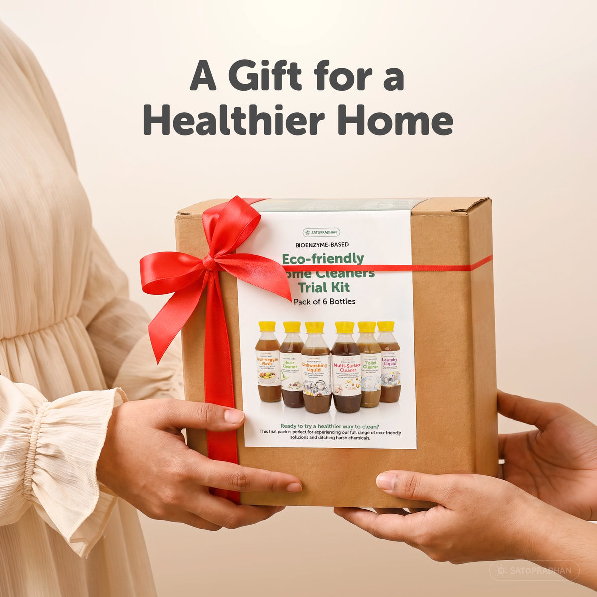 Eco Home Cleaners Trial Pack - 6 Bio Enzyme Based Natural Cleaners Free of Harmful Chemicals in Upcycled Plastic Bottles of 250ml