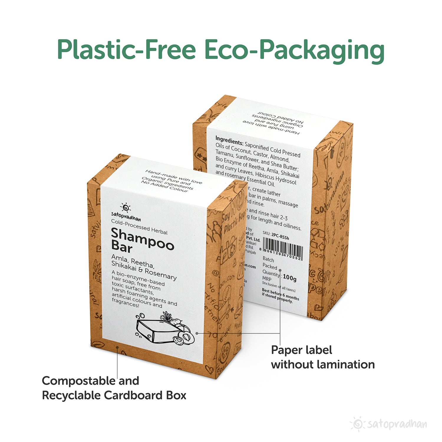 Packed in a eco-friendly and compostable packaging