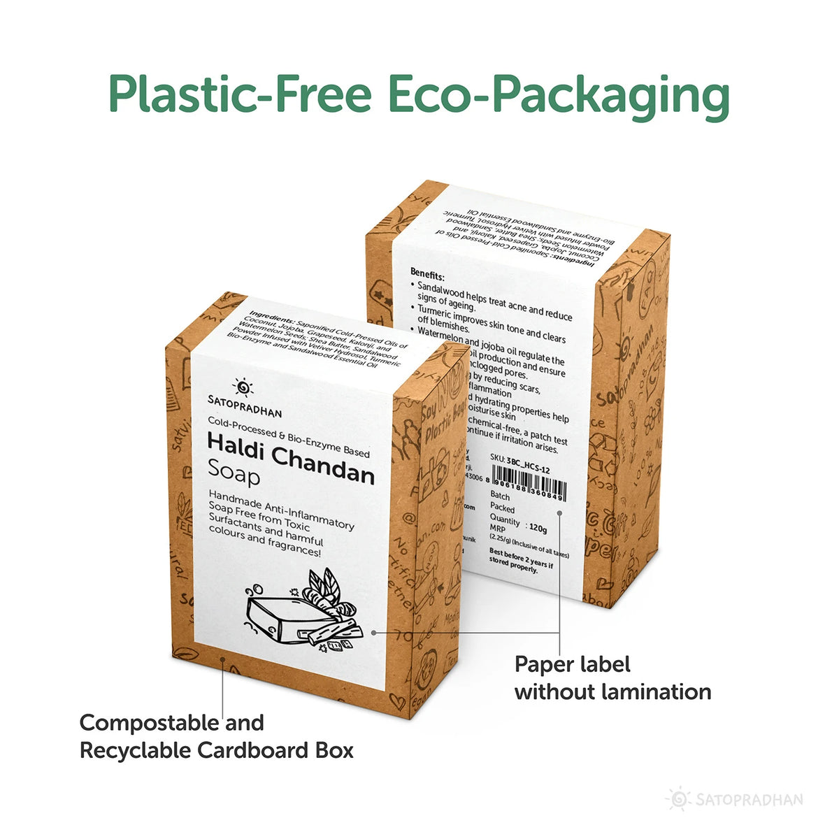 Anti-Ageing Haldi Chandan Soap 120g - Cold Processed Handmade Organic Vegan & Natural Soap