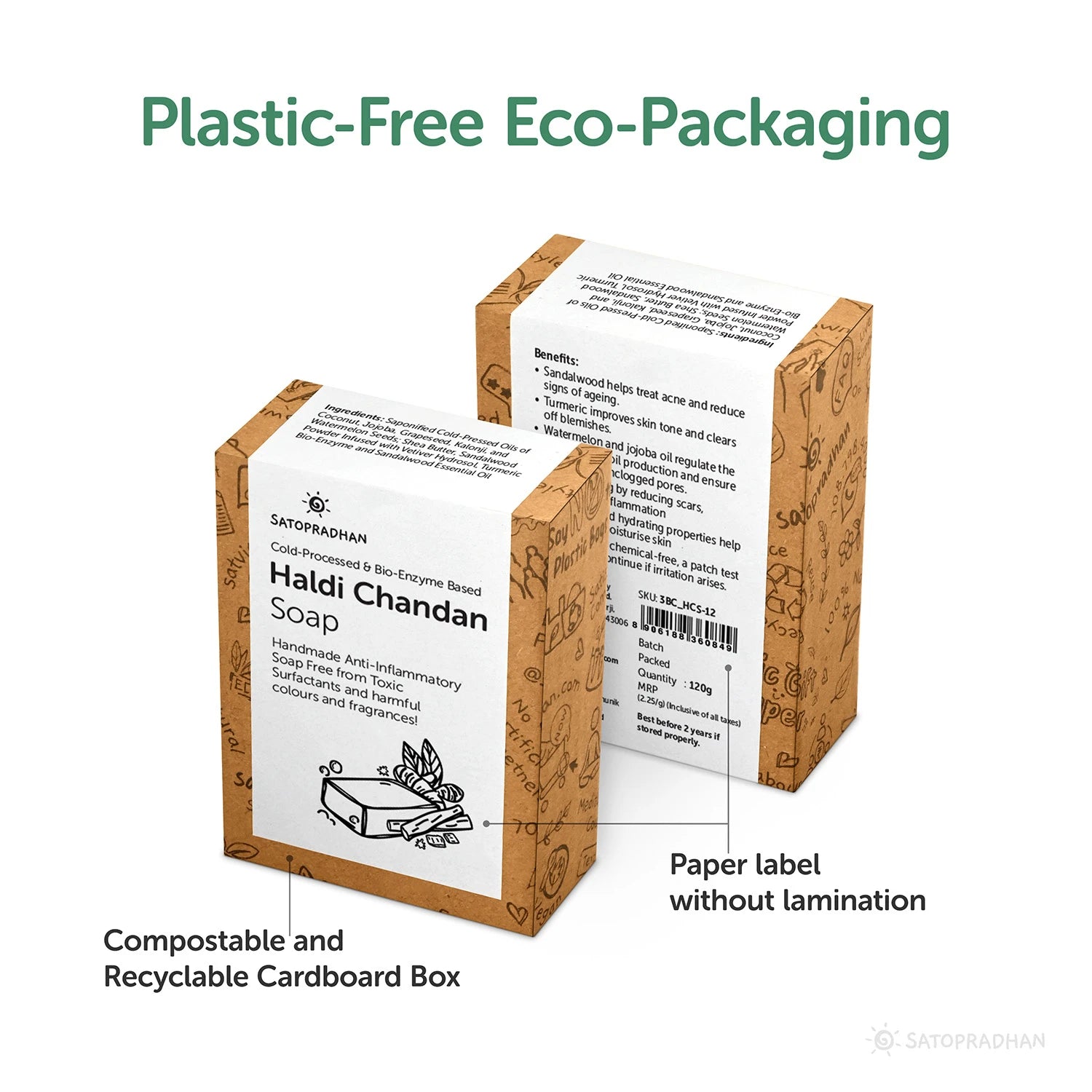 Anti-Ageing Haldi Chandan Soap 120g - Cold Processed Handmade Organic Vegan & Natural Soap