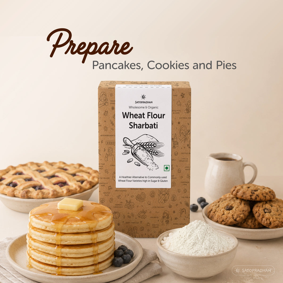 Pancakes made from wheat flour sharbati
