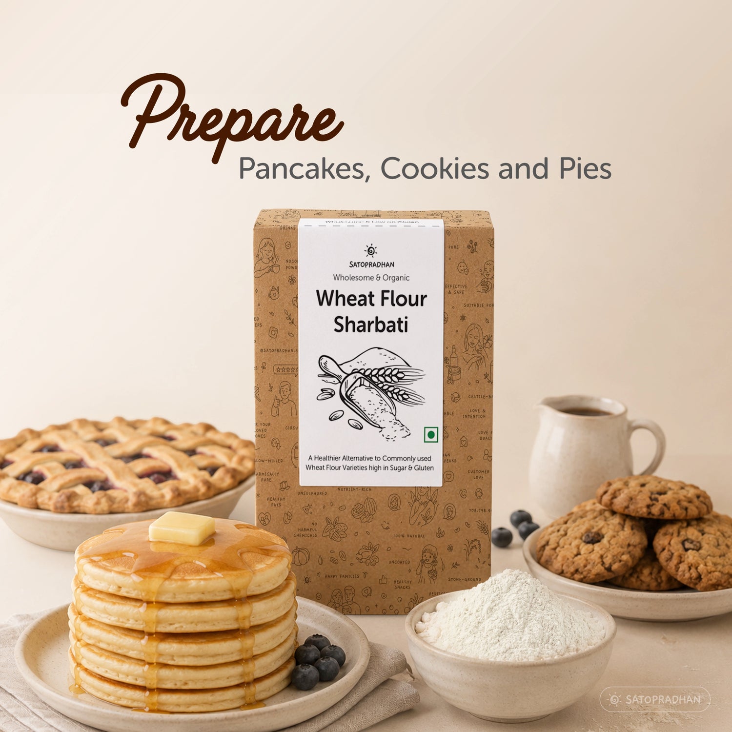 Pancakes made from wheat flour sharbati