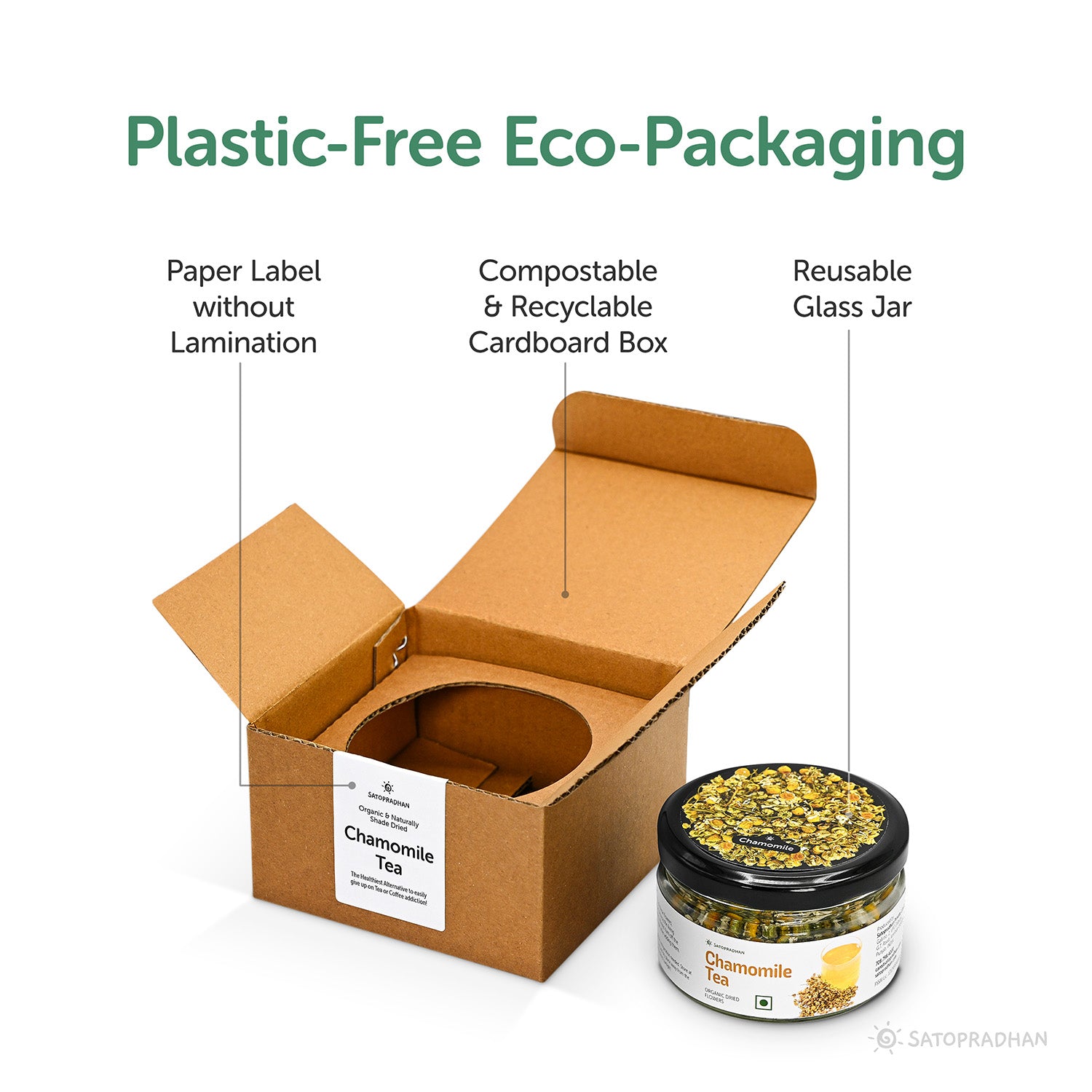 Organic Chamomile Tea 25g -  Shade Dried Flowers for Sound Sleep, Relaxation & Anxiety Relief- Perfect for Period Pain Relief, Thyroid & Overall Wellness - Loose Leaf Herbal Tea