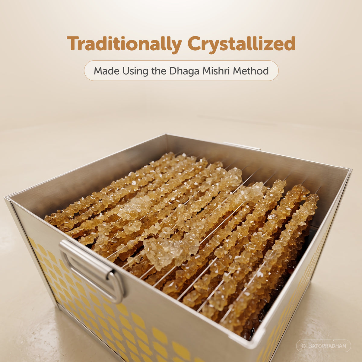 Brown Dhaga Mishri Chunks 150g – Rock Sugar Crystals - Unrefined, Chemical-Free Sweetener