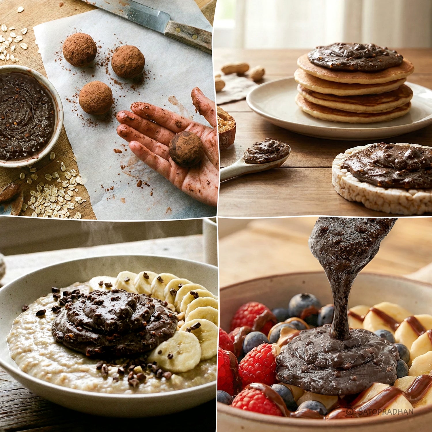 Chocolate Peanut Butter Crunchy 500g - Satopradhan Vegan, Pure & Organic Nut Butter