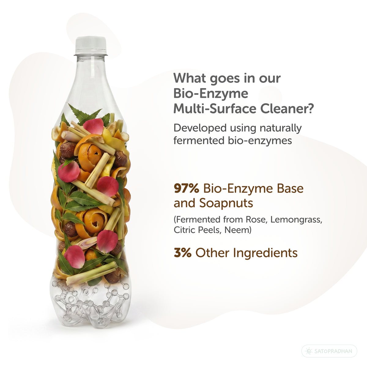 Plant-Based Multi-Surface Cleaner 750 ml - Bio-Enzyme All-Purpose Cleaning Spray - Chemical-Free Glass Cleaner