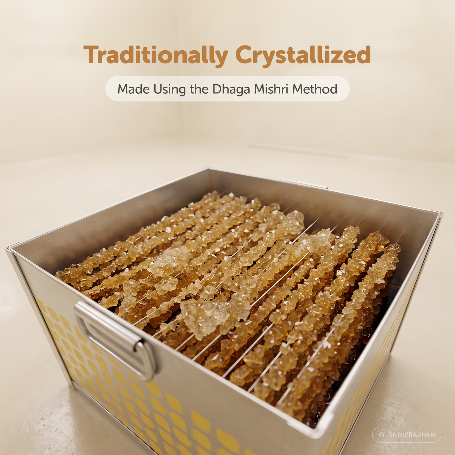 Traditionally Crystallised | Brown Dhaga Mishri Chunks 150g – Rock Sugar Crystals - Unrefined, Chemical-Free Sweetener