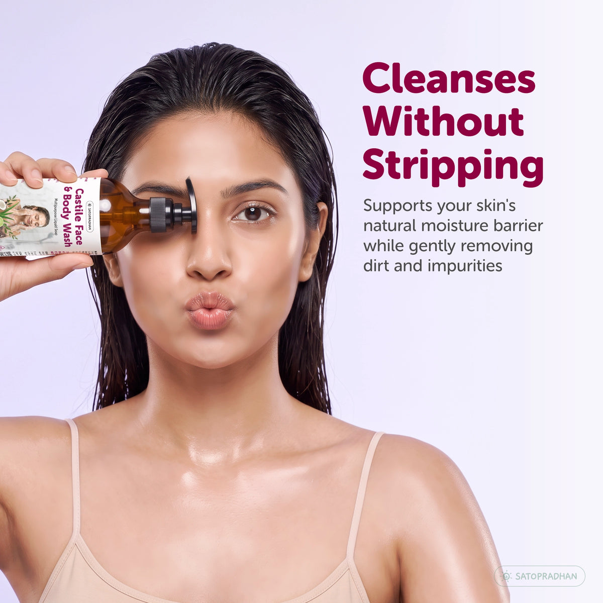 Castile Face & Body Wash – 200ml Glass Bottle / 900ml Refill in Upcycled Plastic Bottle – Natural Liquid Soap – Gentle Multi-Purpose Cleanser for Sensitive, Dry & Acne-Prone Skin - Shampoo for Dry Hair