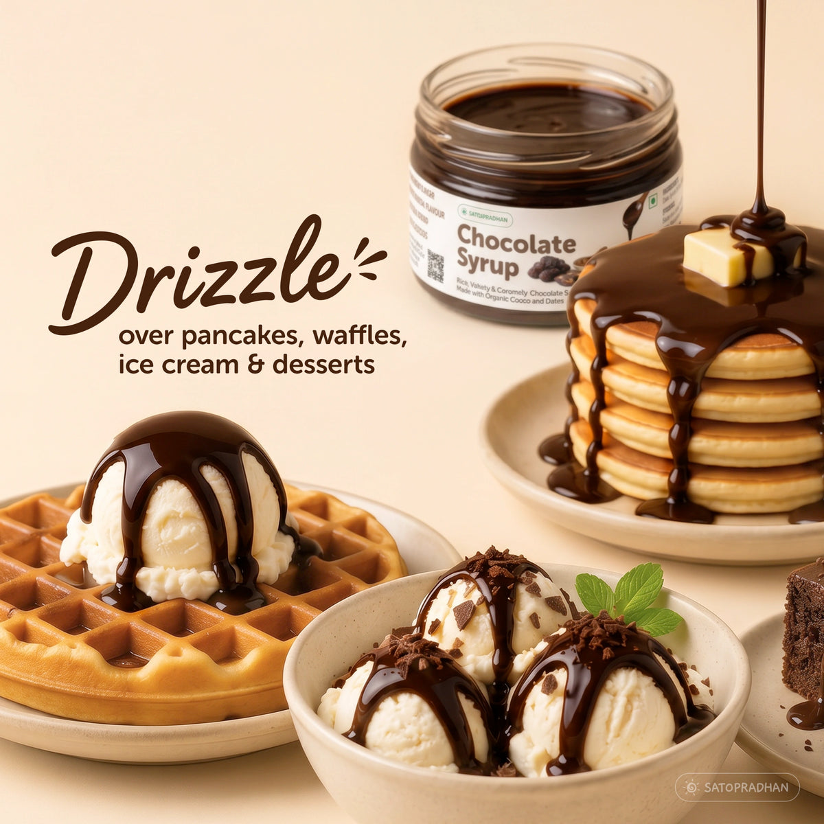 Organic Chocolate Syrup 200g | Date-Sweetened Chocolate Sauce with Real Cacao | No Refined Sugar, No Artificial Flavours