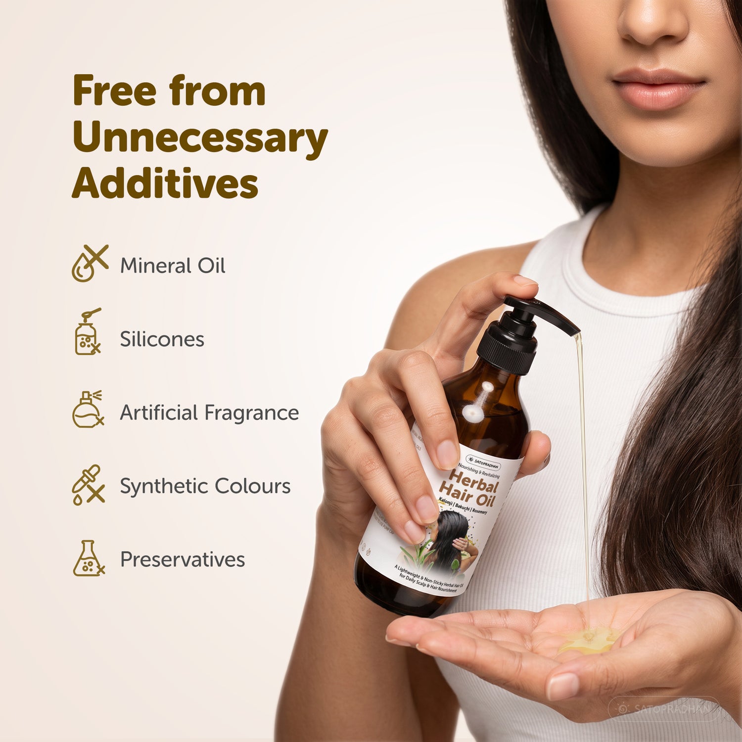 Herbal Hair Oil 200ml - Bakuchi, Kalonji & Rosemary Oil For Hair Growth & Thickness - Supports Hairfall Control & Scalp Health - Non-Sticky Oil - Plant-Based & Eco-friendly Hair Oil for Dry, Wavy & Curly Hair