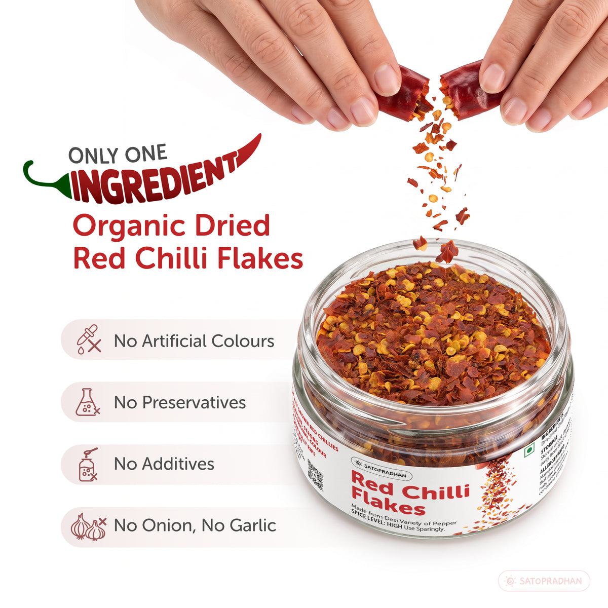 Premium Red Chilli Flakes 50g - Crushed Red Pepper Flakes