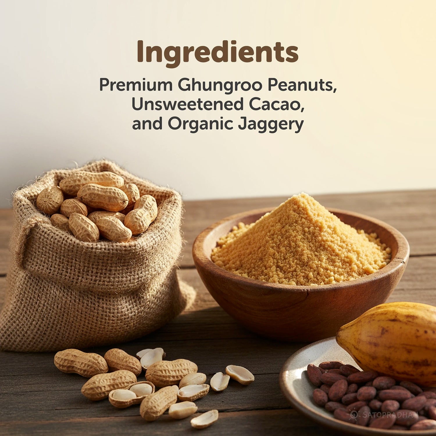 Chocolate Peanut Butter Crunchy 500g - Satopradhan Vegan, Pure & Organic Nut Butter