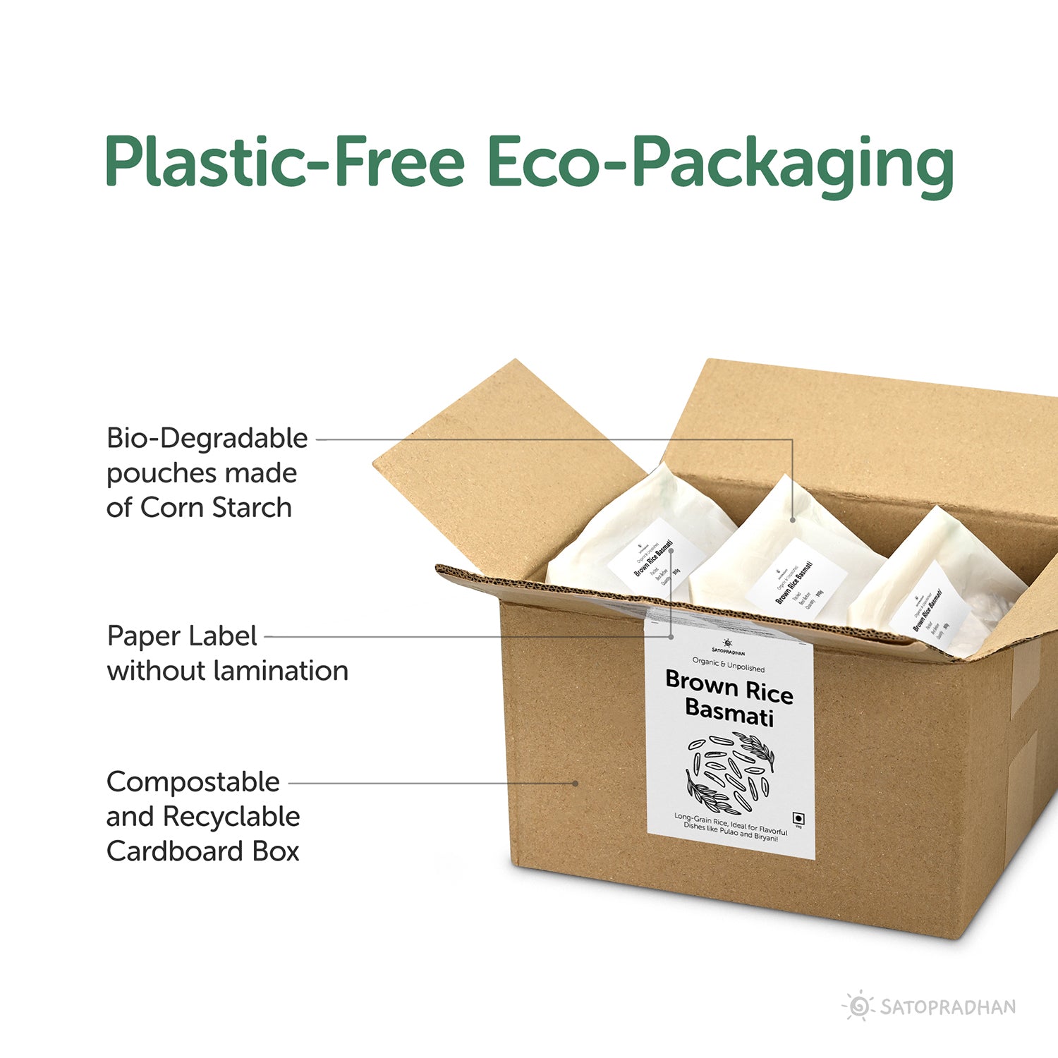 Brown Rice Basmati 800g/4.5kg - Organic, Purely  Natural & Unpolished | Long Grain Rice perfect for preparing Biryani & Vegetable Pulao