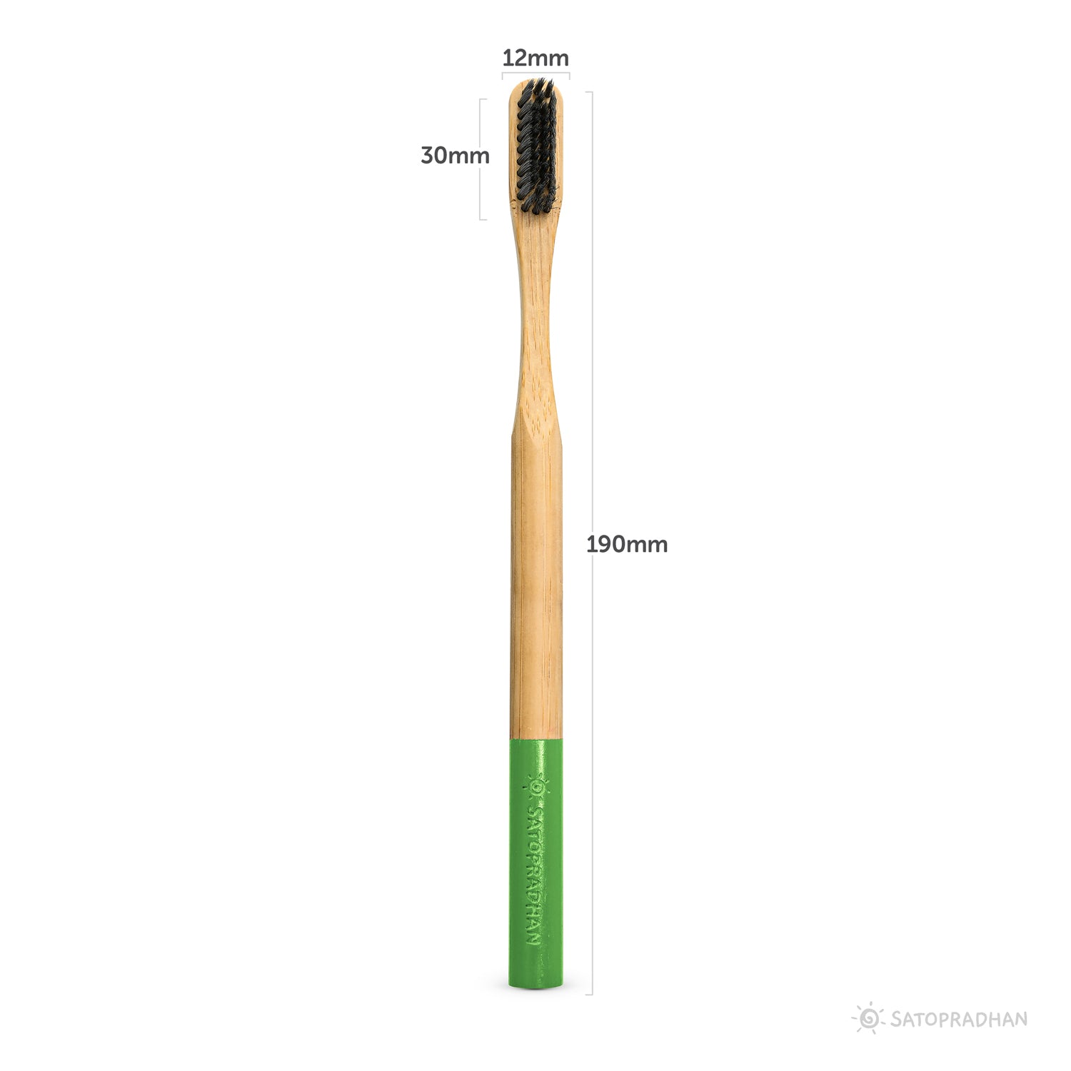 Toothbrushes - Set of 4 with Bamboo Handles & Biodegradable Bristles - Colored markings for easier identification