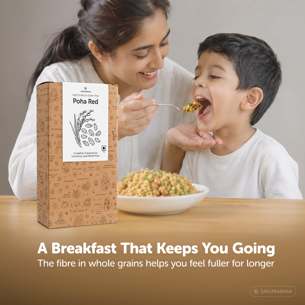 Poha Red - Organic & Wholesome 400g & 2.8 Kg - Gluten-free & Saponin-free - High-Quality Unrefined Grains without Preservatives