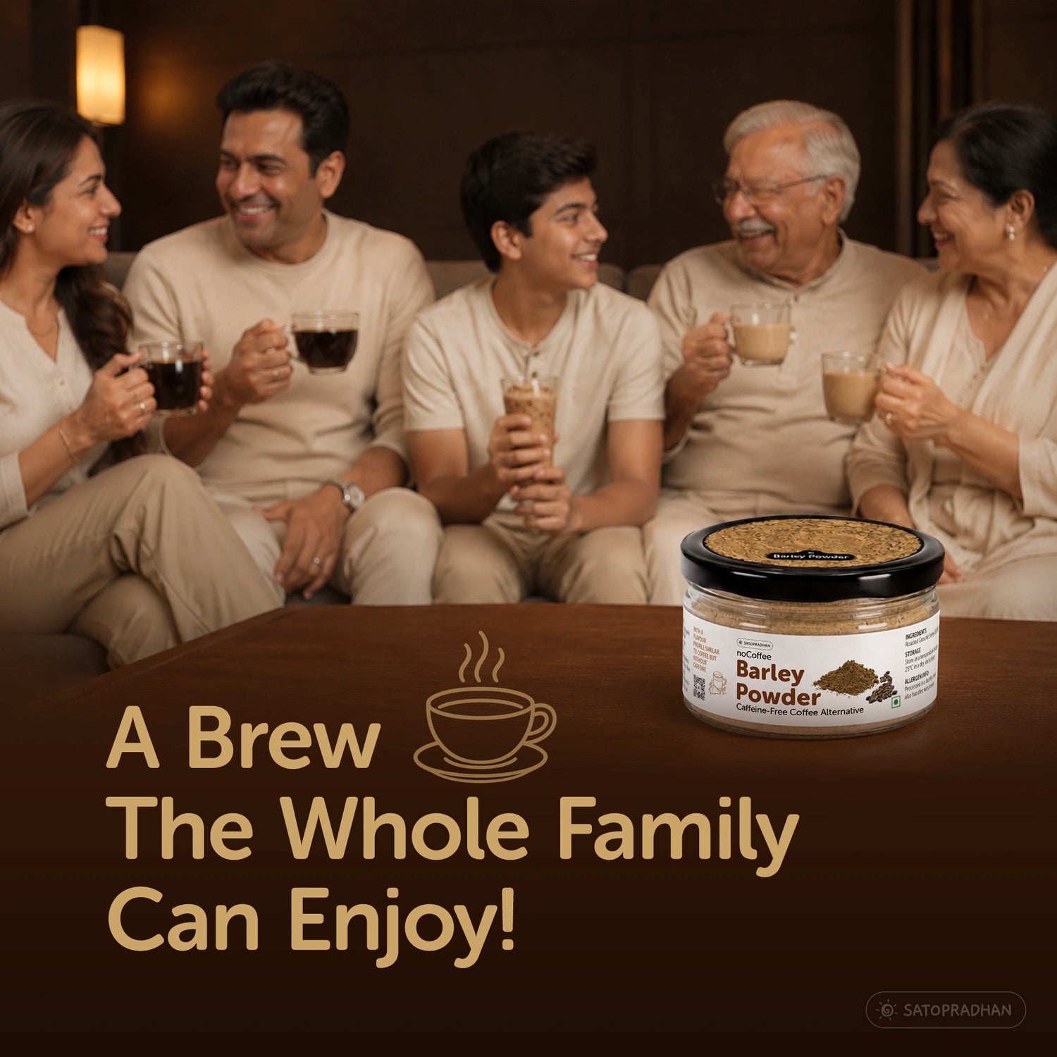 noCoffee Barley Powder  - Naturally Caffeine-Free Coffee Alternative - Roasted Nutty Wellness Drink