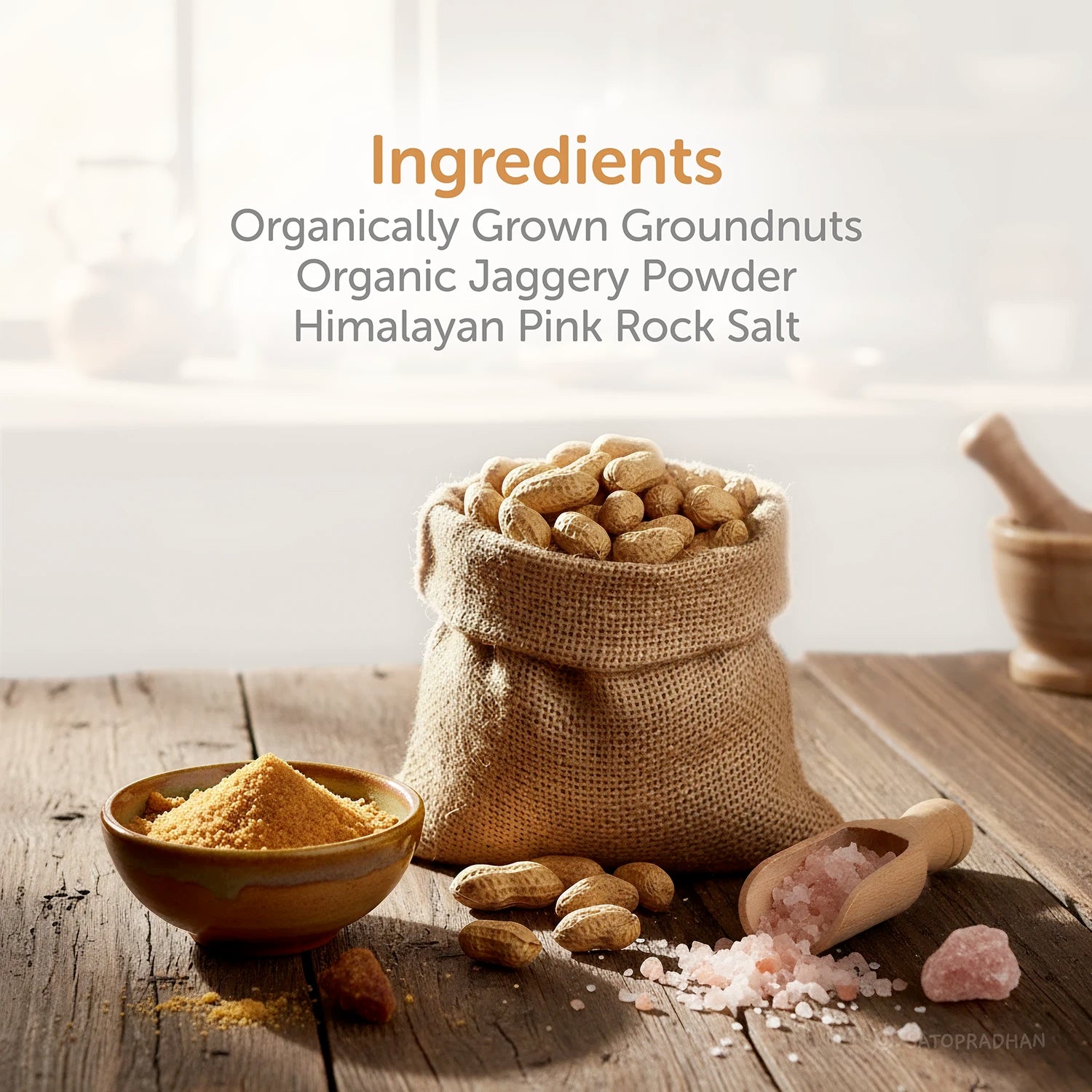 Natural Peanut Butter Crunchy 500g - Mildly Sweetened with Organic Jaggery Powder - All Natural, Gluten-Free, Organic, Healthy & Vegan - Ideal for Keto & Vegan Diets, Gym Goers, & Healthy Snacks