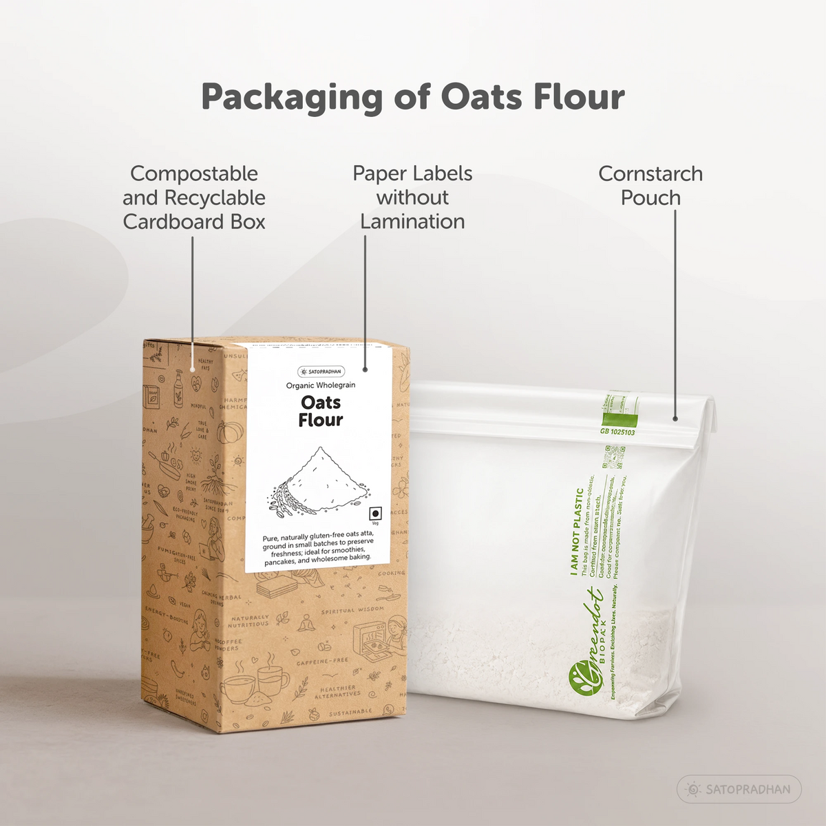 Organic Oats Flour 800g – Gluten-Free Stone Ground Oats Atta