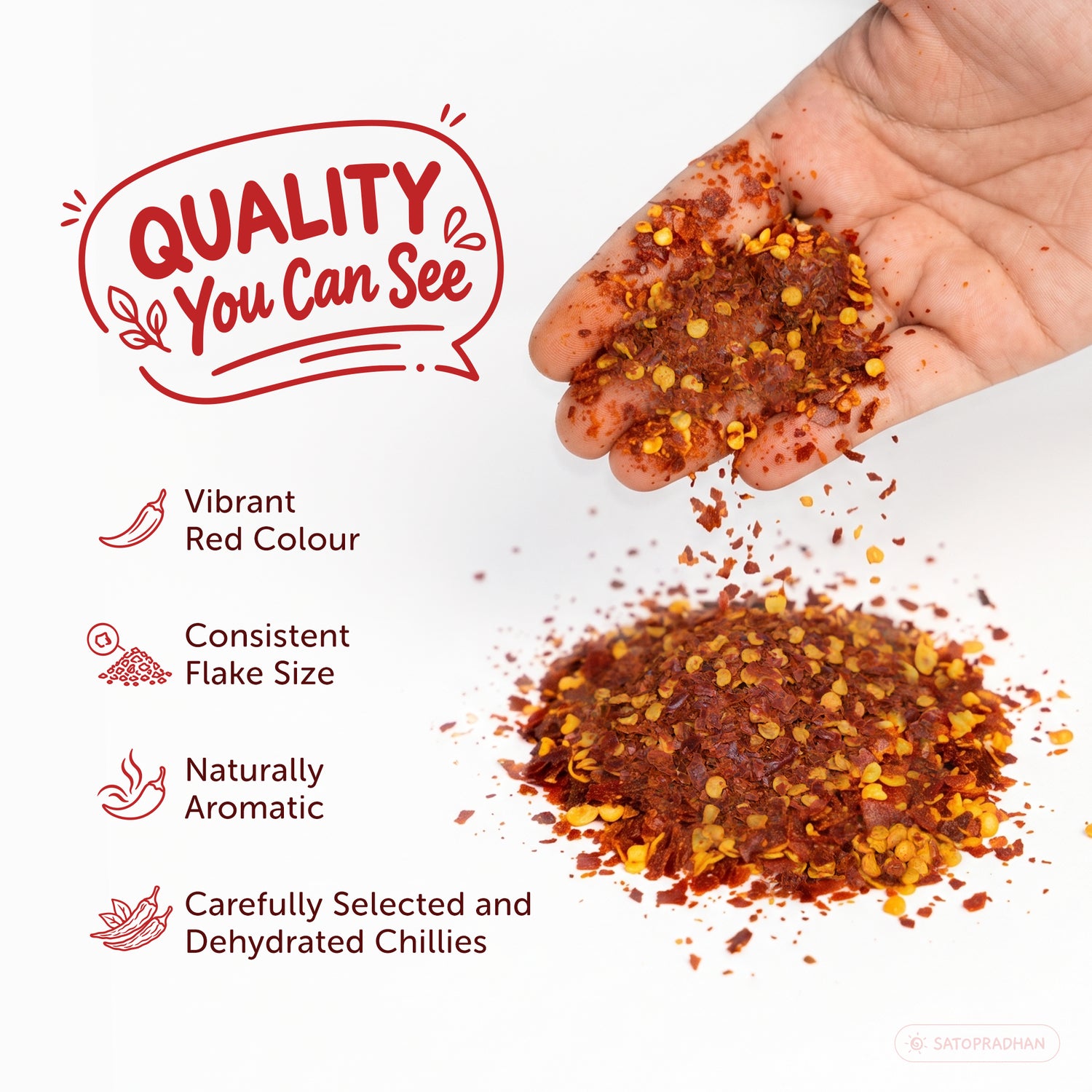 Premium Red Chilli Flakes 50g - Crushed Red Pepper Flakes
