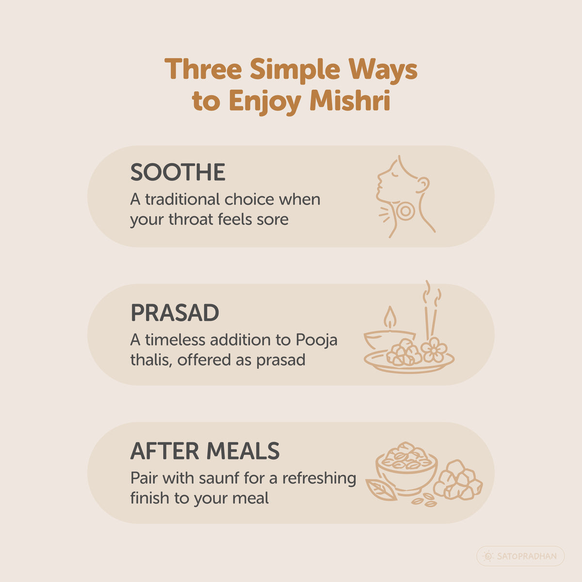 Usages | Brown Dhaga Mishri Chunks 150g – Rock Sugar Crystals - Unrefined, Chemical-Free Sweetener