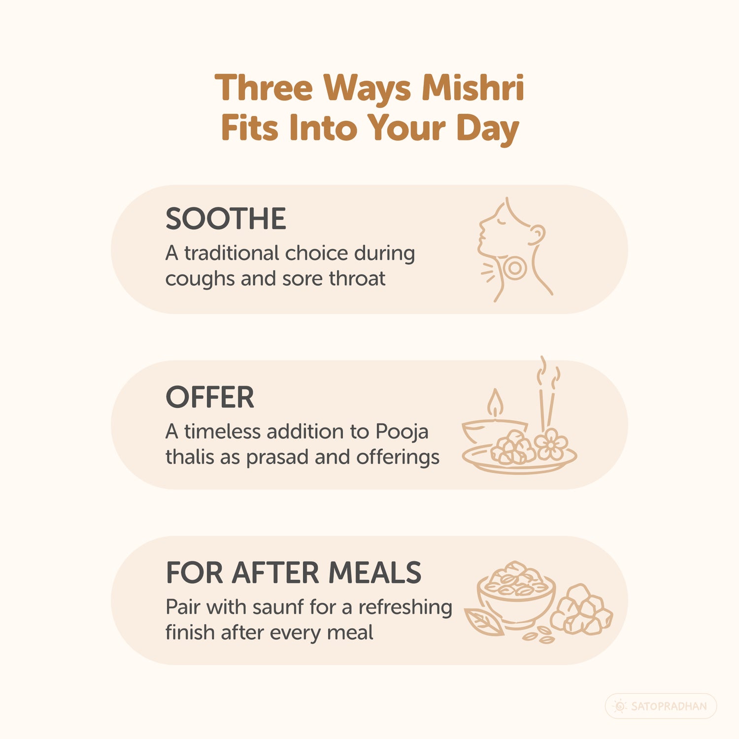 Usages of Brown Dhaga Mishri Chunks 150g – Rock Sugar Crystals - Unrefined, Chemical-Free Sweetener