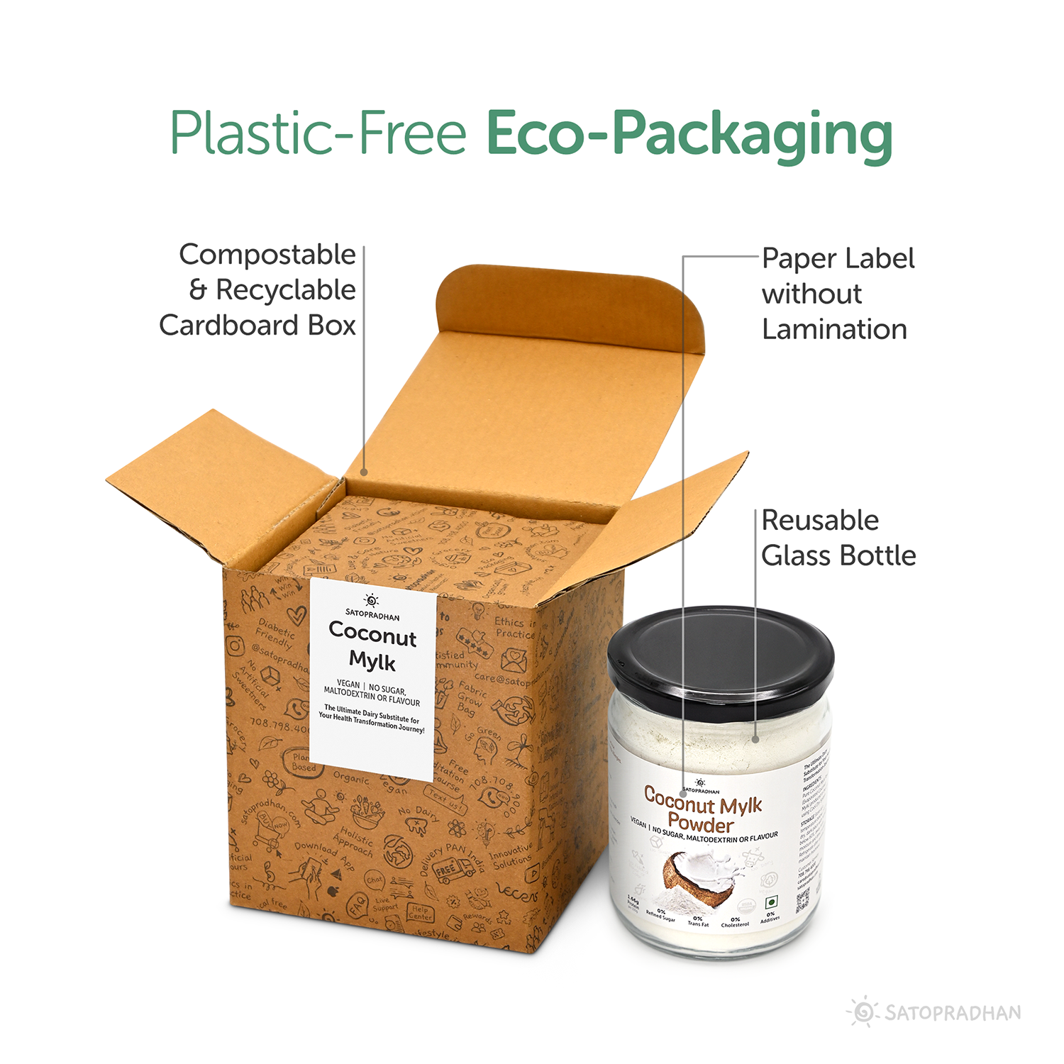 Coconut Mylk Powder 200g -100% Vegan & Pure | No Added Sugar or Flavour | Maltodextrin-Free