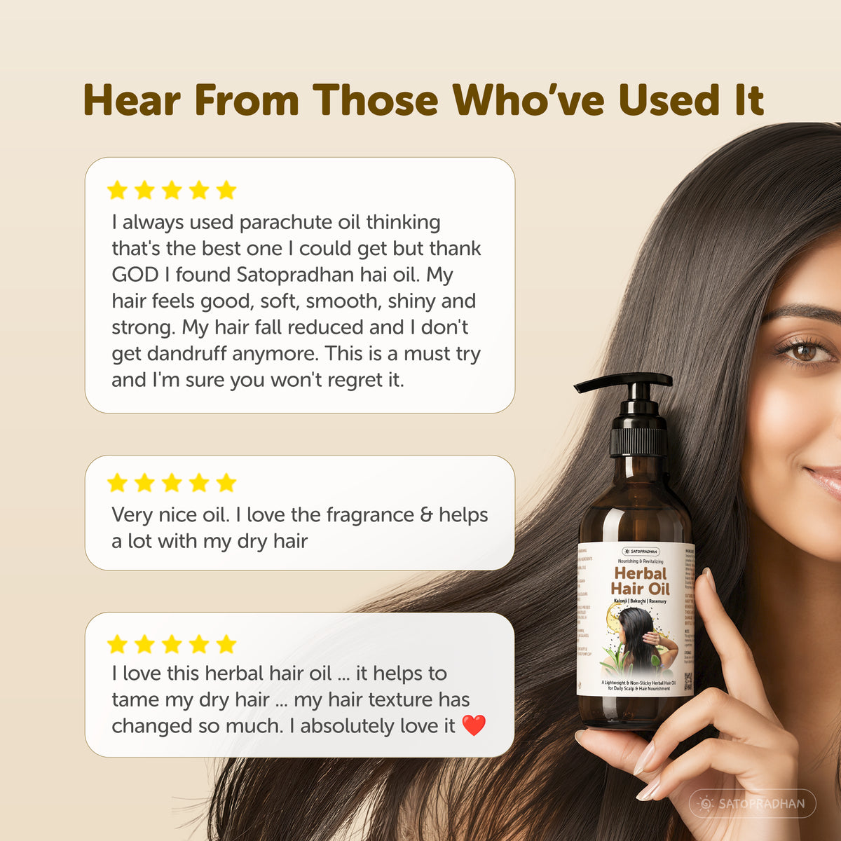 Herbal Hair Oil 200ml - Bakuchi, Kalonji & Rosemary Oil For Hair Growth & Thickness - Supports Hairfall Control & Scalp Health - Non-Sticky Oil - Plant-Based & Eco-friendly Hair Oil for Dry, Wavy & Curly Hair
