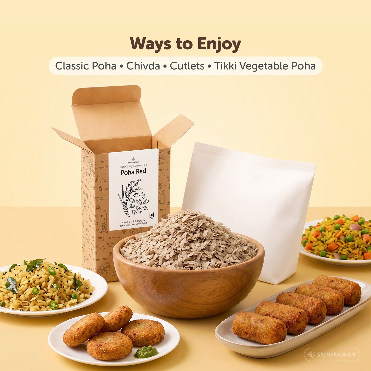 Poha Red - Organic & Wholesome 400g & 2.8 Kg - Gluten-free & Saponin-free - High-Quality Unrefined Grains without Preservatives