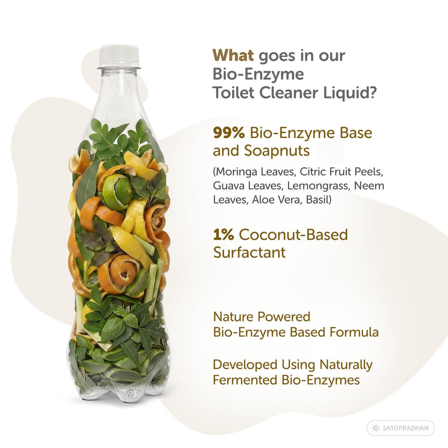 Natural Fruit & Vegetable Wash 750ml/1.9L - Bioenzyme-Based Produce Cleaner - Chemical-Free Vegetable Wash Liquid Cleaner