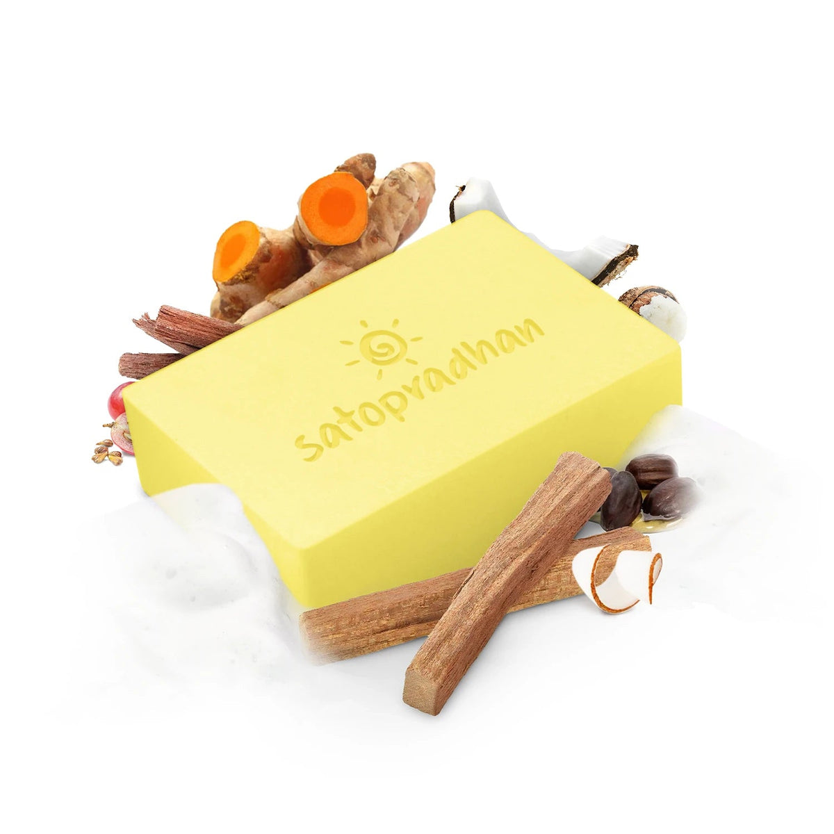 Anti-Ageing Haldi Chandan Soap 120g - Cold Processed Handmade Organic Vegan & Natural Soap - Satopradhan