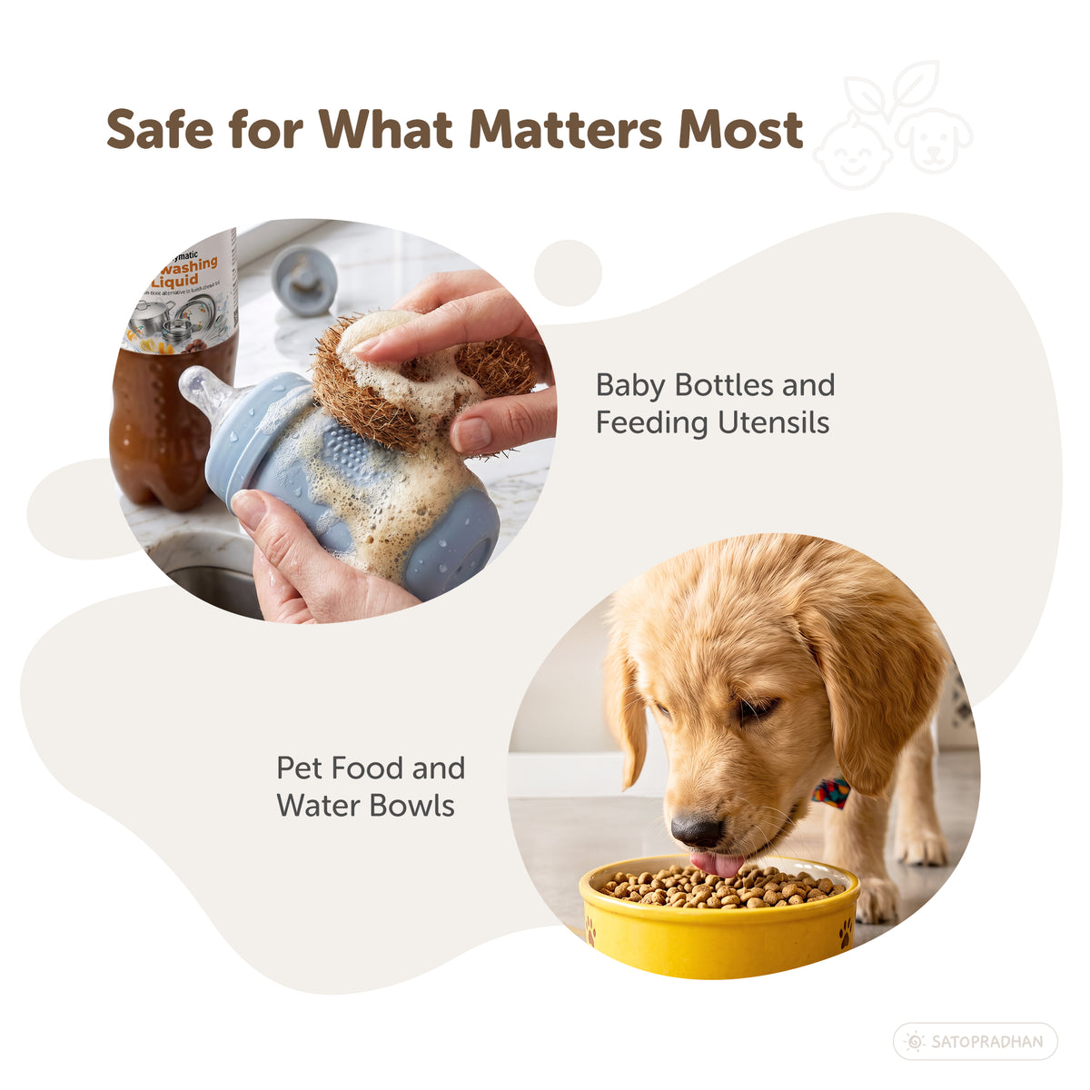 Bio-enzyme dishwash liquid for cleaning baby bottles, feeding utensils, and pet bowls