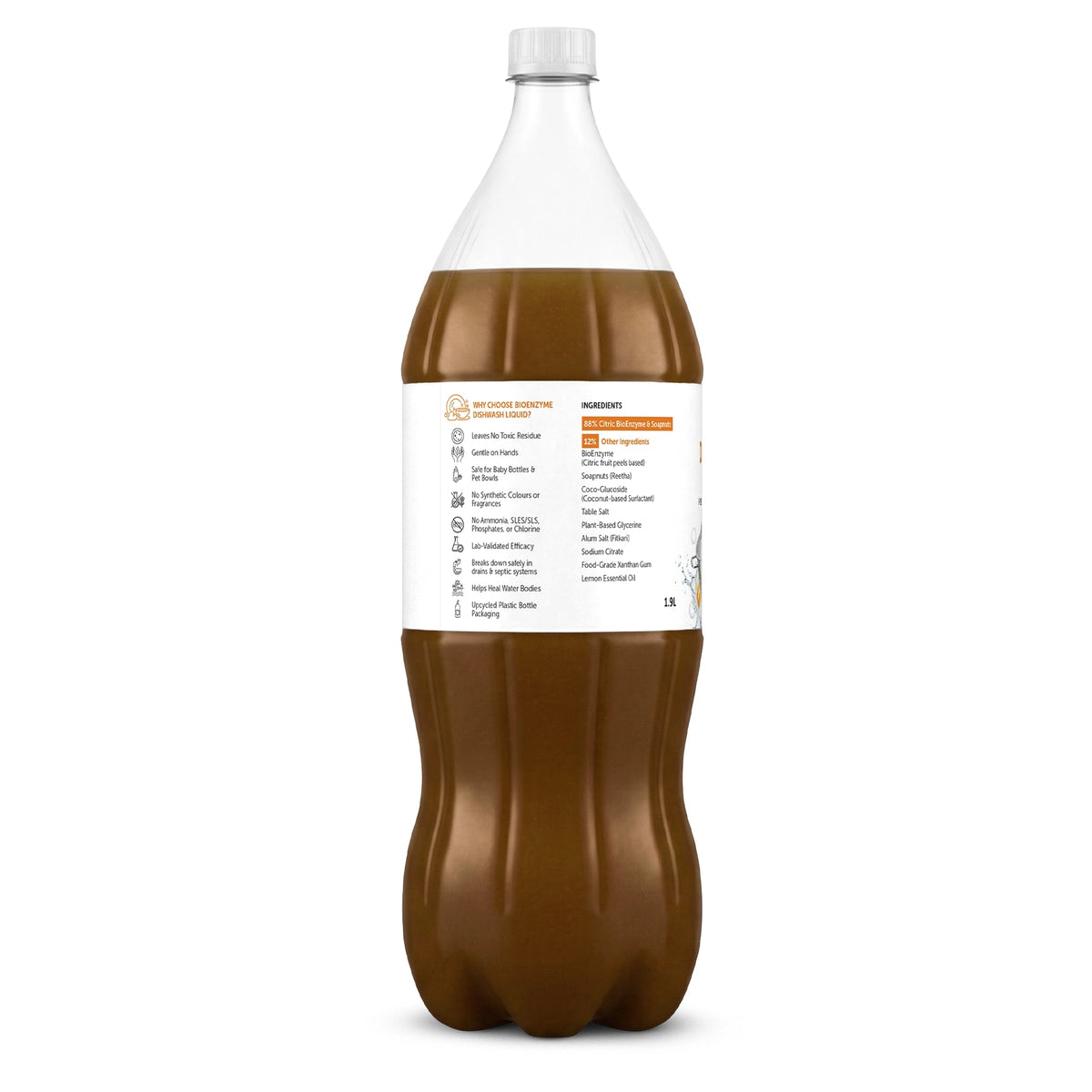 Bio Enzyme Dishwashing Liquid 750ml/1.9L - Natural & Non-Toxic - Safe for Baby Bottles - Satopradhan