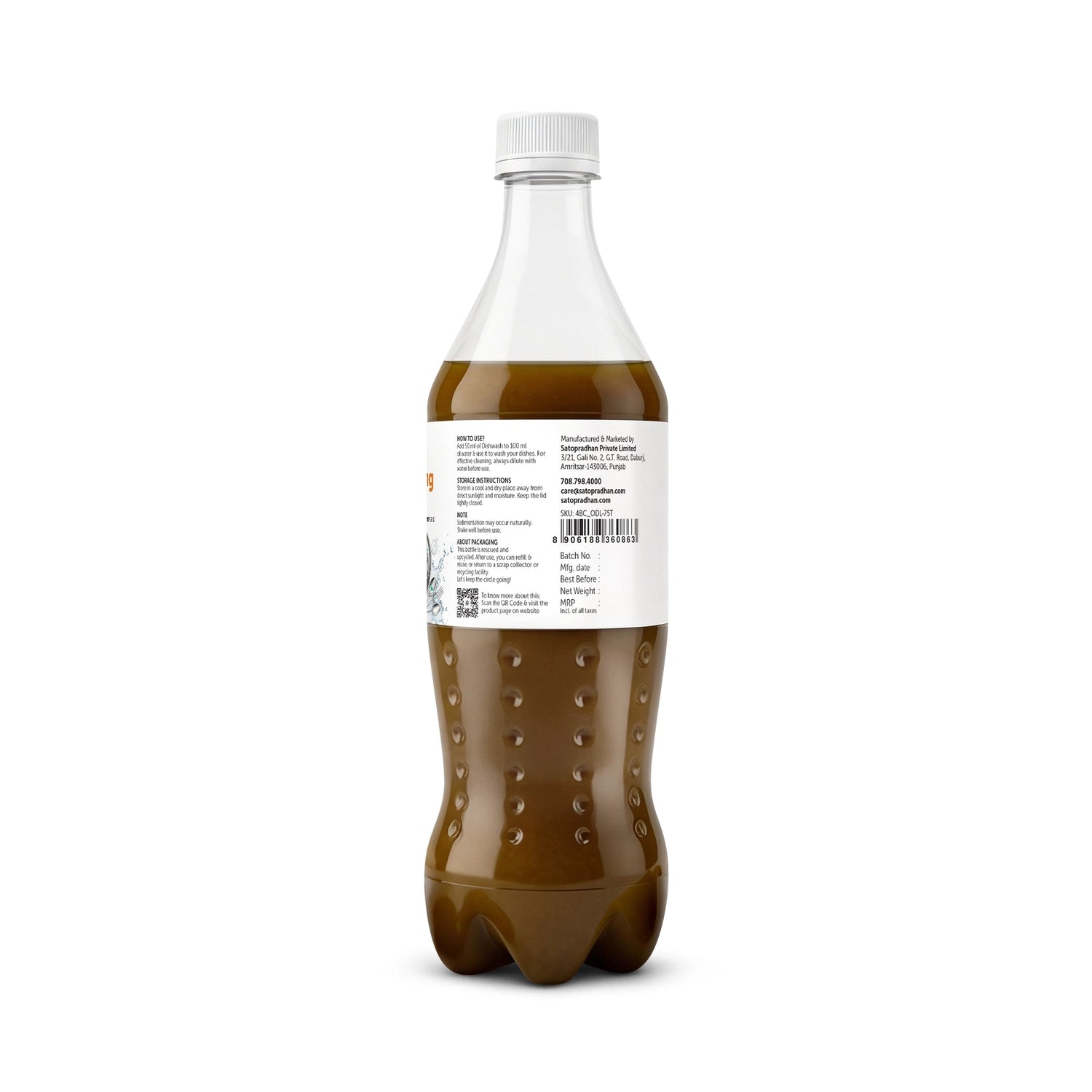 Bio Enzyme Dishwashing Liquid 750ml/1.9L - Natural & Non-Toxic - Safe for Baby Bottles - Satopradhan