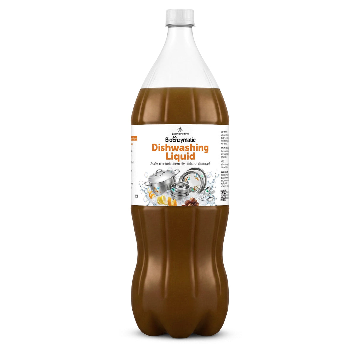 Bio Enzyme Dishwashing Liquid 750ml/1.9L - Natural & Non-Toxic - Safe for Baby Bottles - Satopradhan