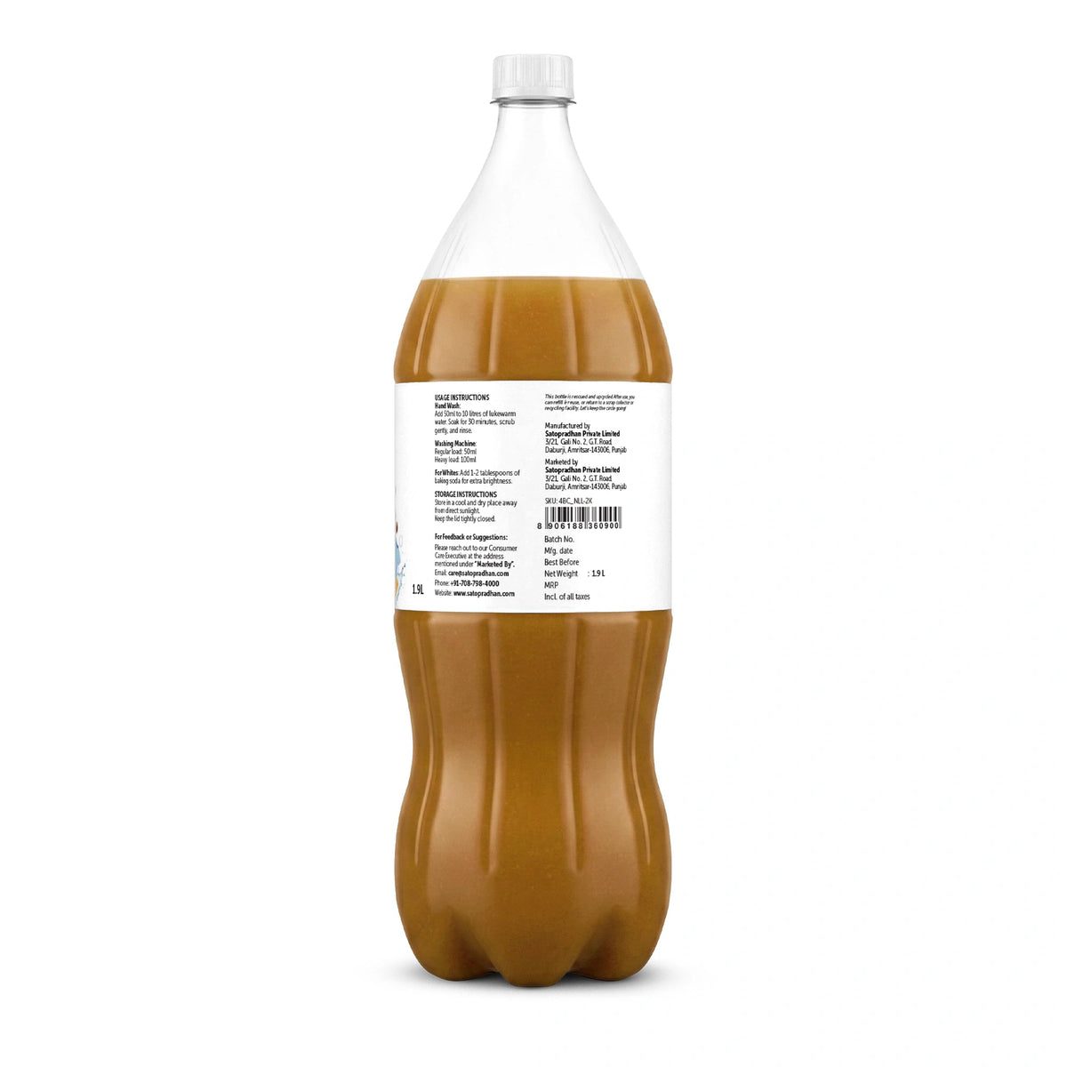 Bioenzyme Laundry Detergent Liquid 750ml/1.9L – Natural, Plant-Based & Eco-Friendly - Satopradhan