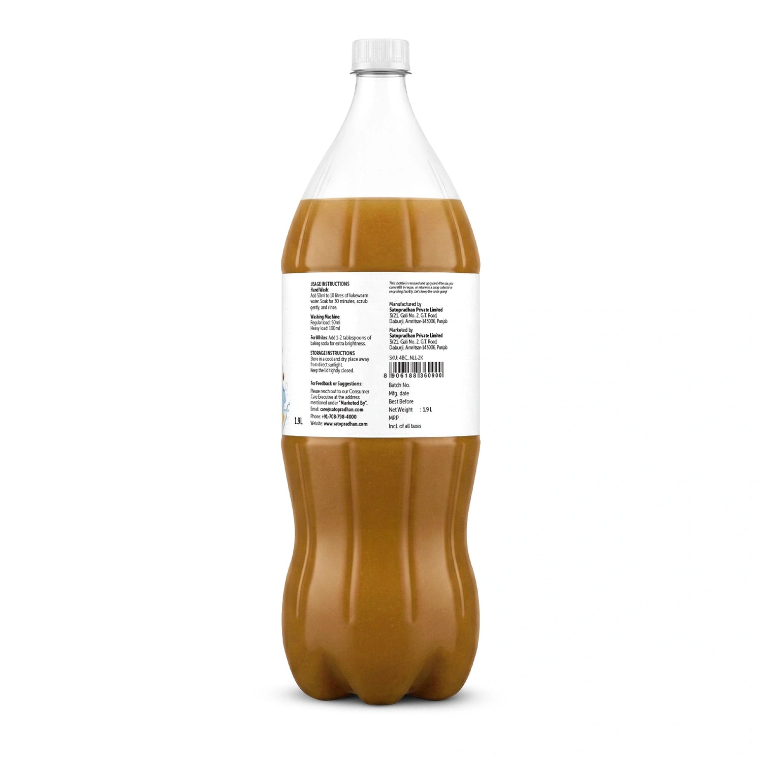 Bioenzyme Laundry Detergent Liquid 750ml/1.9L – Natural, Plant-Based & Eco-Friendly - Satopradhan