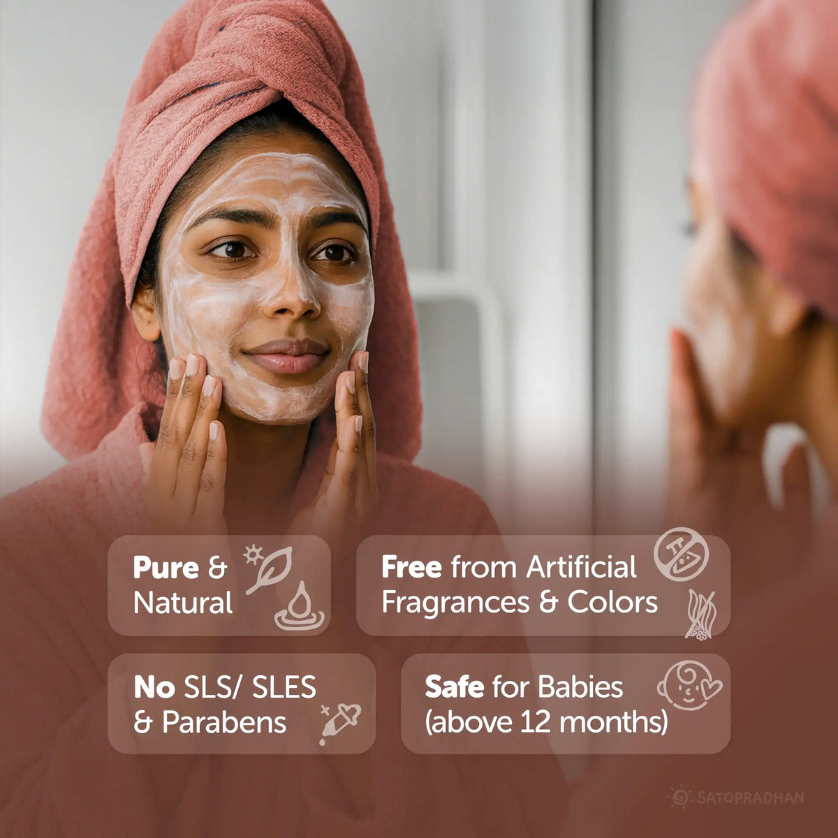 Castile Face & Body Wash – 200ml Glass Bottle / 900ml Refill in Upcycled Plastic Bottle – Natural Liquid Soap – Gentle Multi-Purpose Cleanser for Sensitive, Dry & Acne-Prone Skin - Shampoo for Dry Hair - Satopradhan