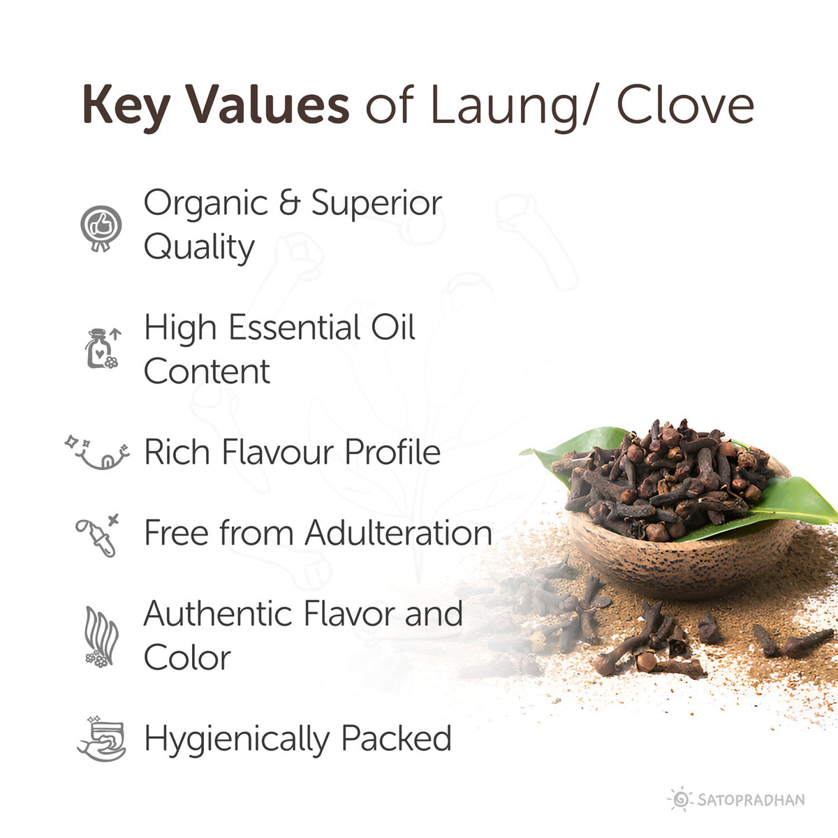 Clove Bud - Laung 50g - Organic & Premium Quality Seeds without Additives - Satopradhan