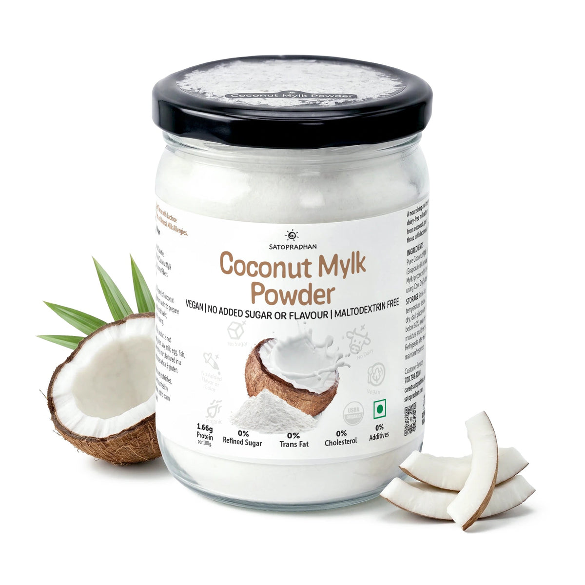 Coconut Mylk Powder 200g - Plant-Based & Pure | No Added Sugar or Flavour | Maltodextrin-Free - Satopradhan