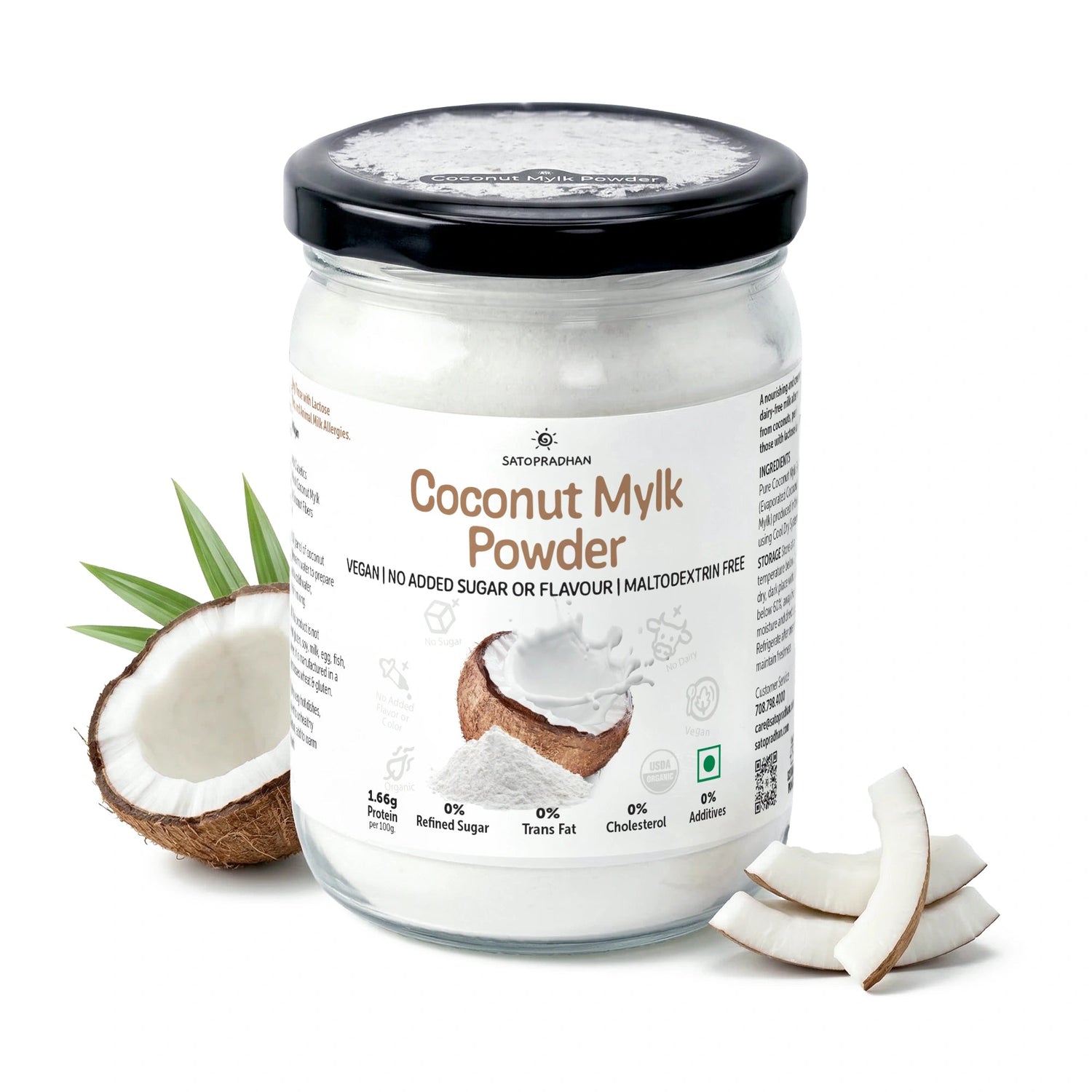 Coconut Mylk Powder 200g - Plant-Based & Pure | No Added Sugar or Flavour | Maltodextrin-Free - Satopradhan