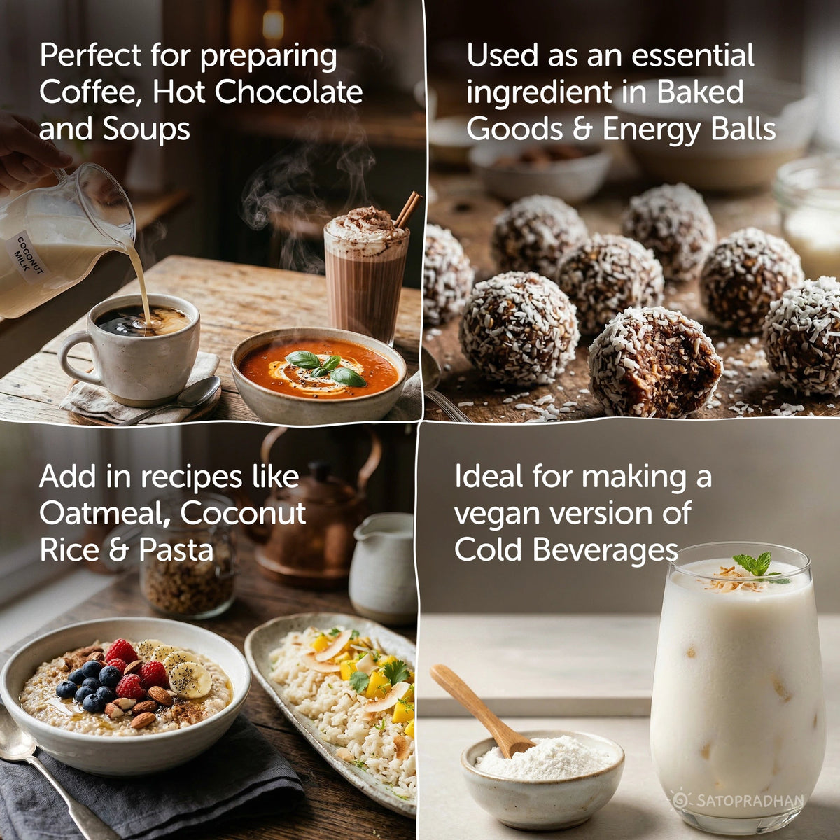 Coconut Mylk Powder 200g - Plant-Based & Pure | No Added Sugar or Flavour | Maltodextrin-Free - Satopradhan