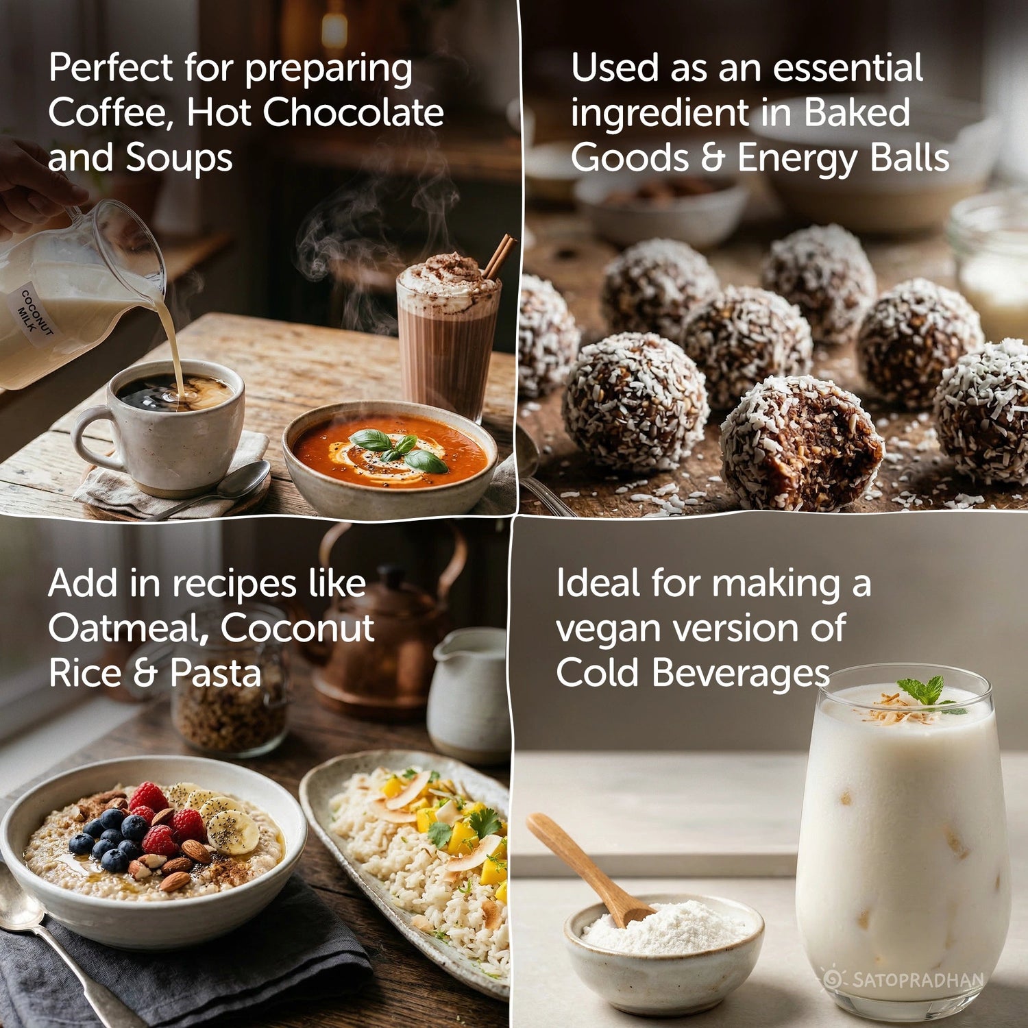 Coconut Mylk Powder 200g - Plant-Based & Pure | No Added Sugar or Flavour | Maltodextrin-Free - Satopradhan