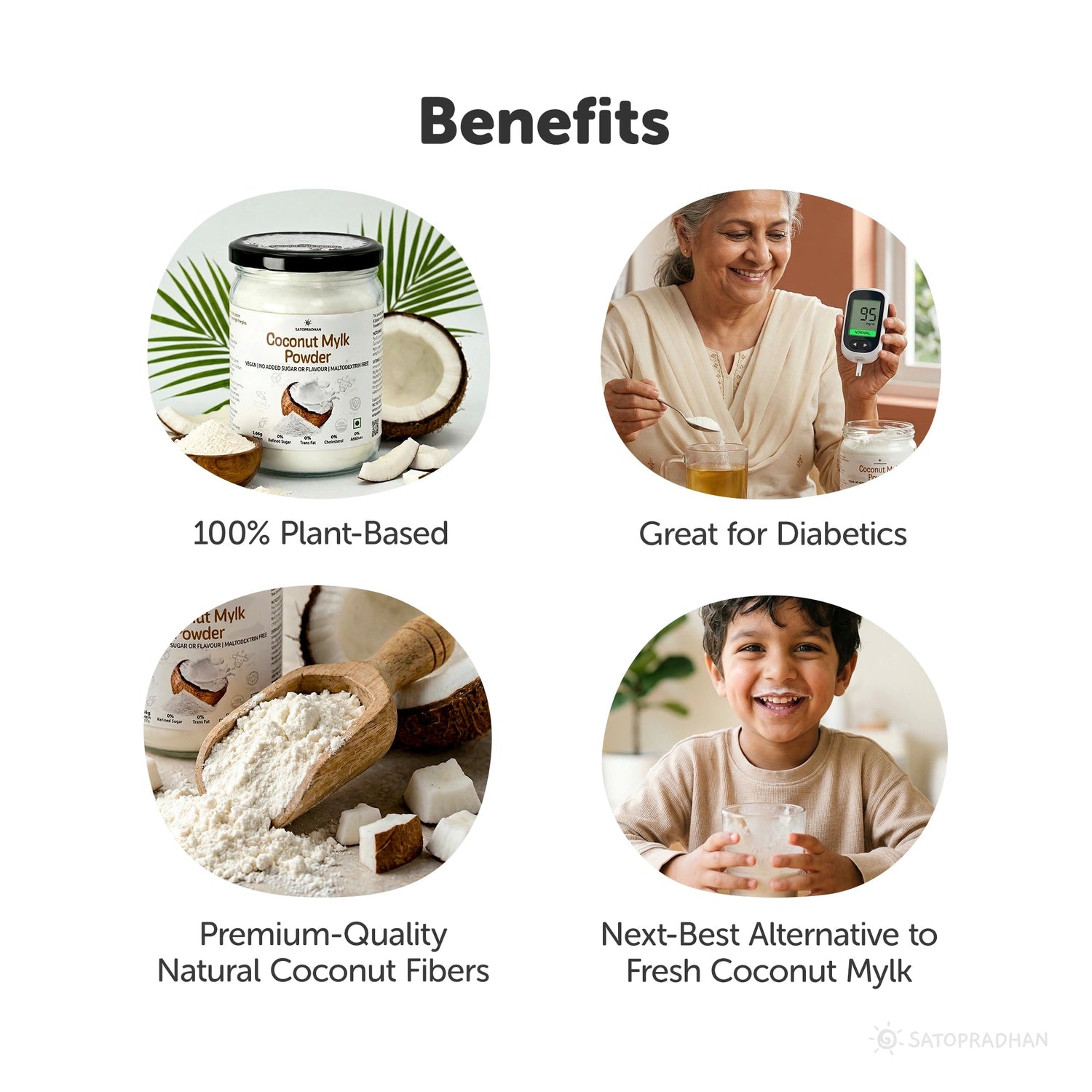 Coconut Mylk Powder 200g - Plant-Based & Pure | No Added Sugar or Flavour | Maltodextrin-Free - Satopradhan