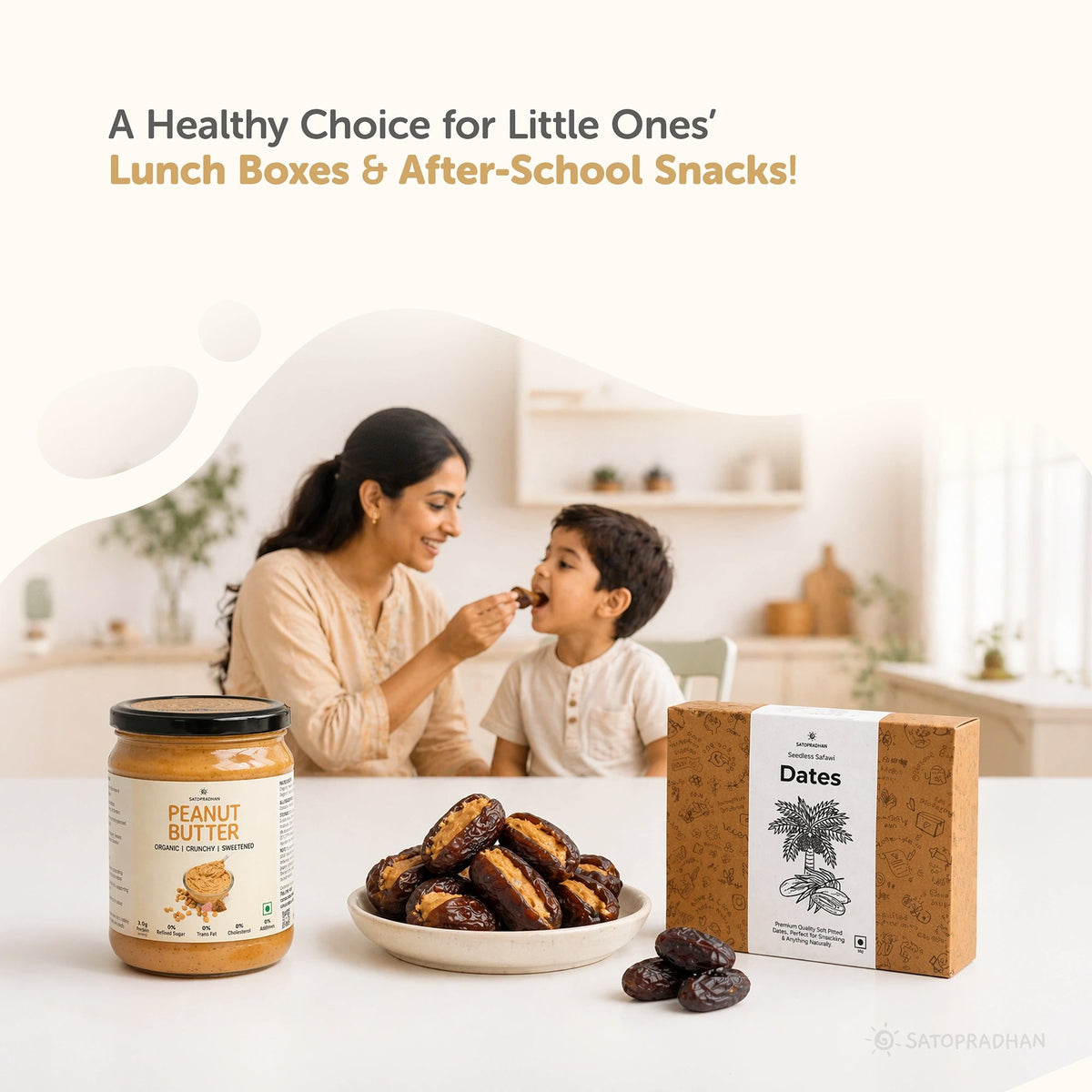 Crunchy Peanut Butter with Jaggery 500g - No Refined Sugar - No Palm Oil - Natural Spread - Satopradhan