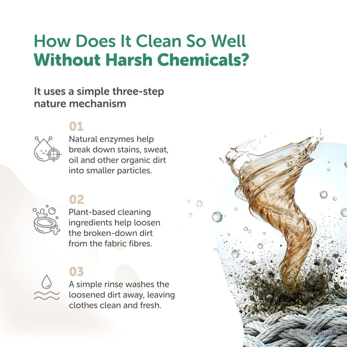 how bioenzymes and plant-based ingredients help clean dirt and stains from clothes