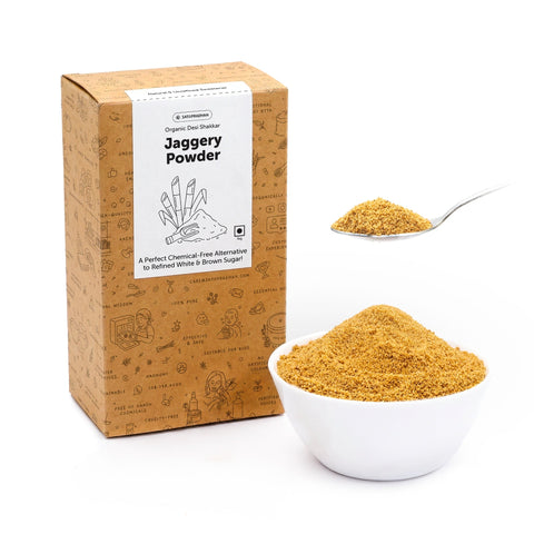 Jaggery Powder-  Organic, Natural &  Chemical-Free Desi Shakkar- Choose from 800g or 4.8kg - A Pure & Healthier Sugar Alternative - Dark Brown with Pleasant Flavour