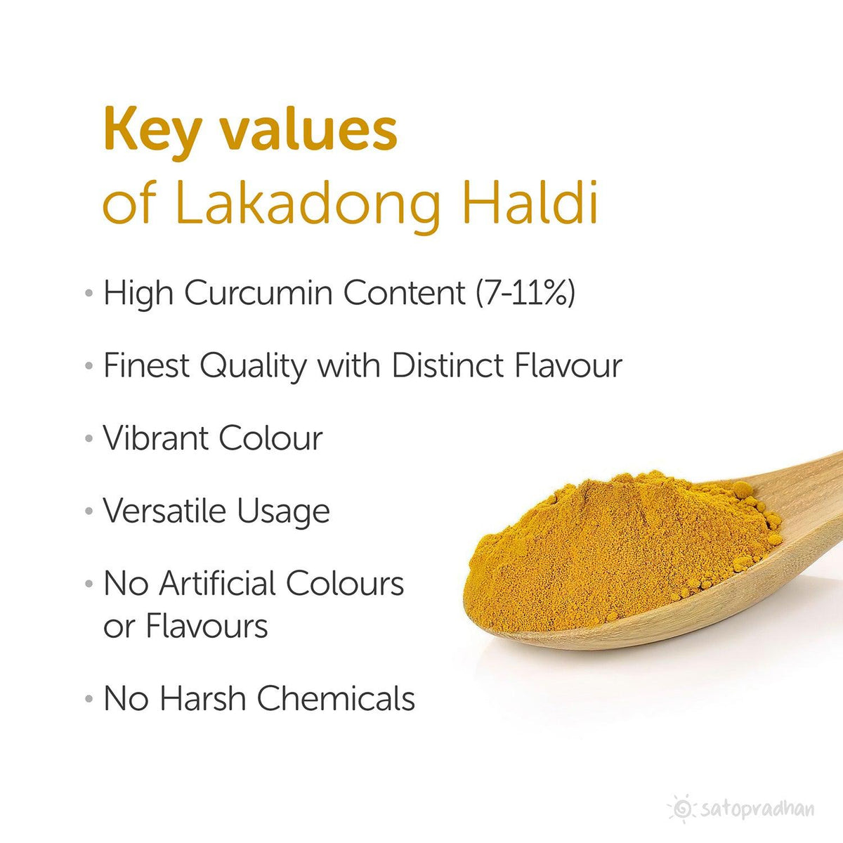 Lakadong Haldi - Turmeric Powder 200g-Premium Quality, Natural & Purely Organic without Adulteration - Satopradhan