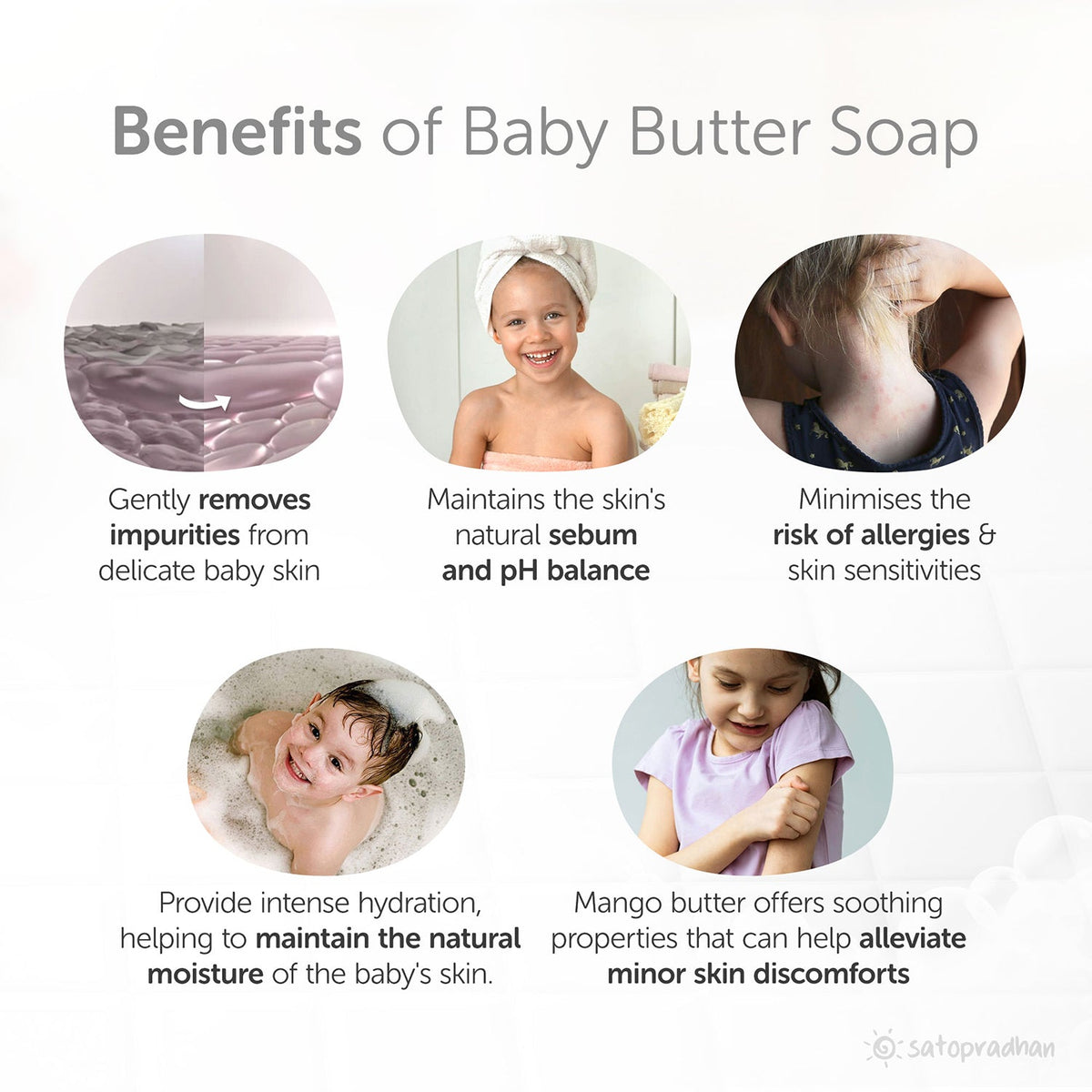 Moisturising Baby Soap for Sensitive Skin 120g | Handmade with Shea Butter & Kashmiri Lavender Oil | Cold Processed Organic Baby Soap Bar | Infant Soap | Lavender Soap - Satopradhan