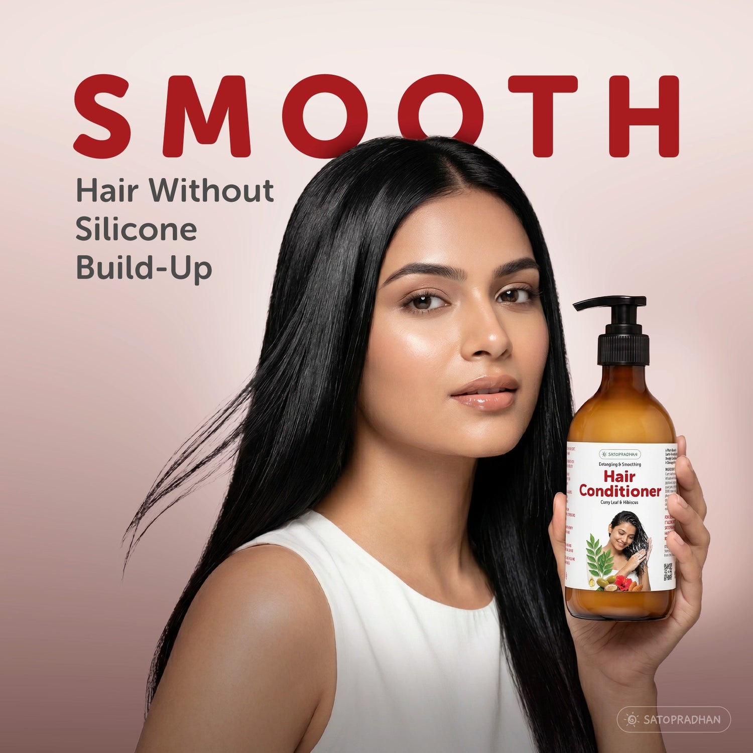 Moisturizing Hair Conditioner 200ml Glass Bottle / 900ml Refill in Upcycled Plastic Bottle - Post Wash Hair Conditioner - Nourishes & Detangles Hair - Best for Dry & Damaged Hair - Satopradhan