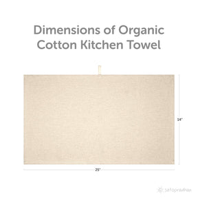 Multipurpose Kitchen Cloth Towels - Set of 4 | GOTS Certified Organic Cotton Cloth | Cream White | 25”x14” 